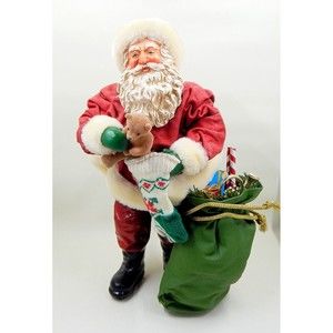 Kurt Adler Fabriche Santa Claus Teddy Bear Stocking